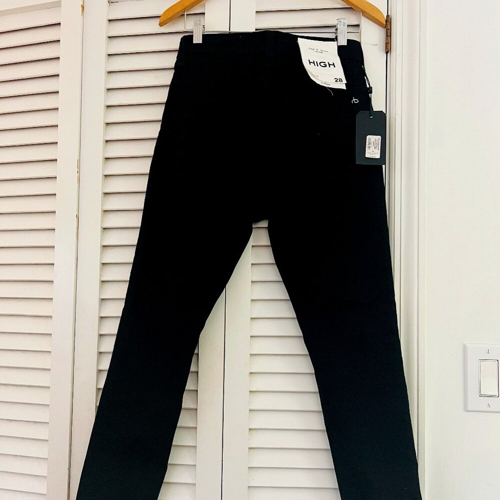 RAG & BONE NINA HIGH RISE SKINNY JEAN SZ 27 NO FADE BLK NWT!